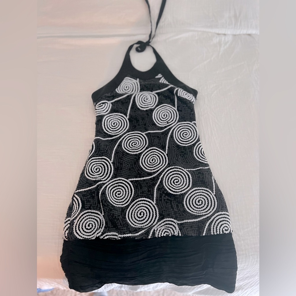 Unique black sequence dress